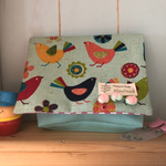 ☆移動ポケット☆マチ ･クリップ・名札付☆ バード柄　bp0005