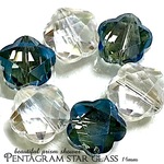 ■4個セット■【多色プリズム✧】五芒星スターガラス【見る角度で多色が現れる✧】縦横約１４mm【２色ミックス✩】