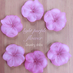 ♡送料無料♡ 6pcs♡flower beads♡すりガラス 大振り ビーズ ライトパープル