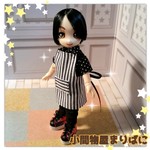 しましまエプロン(黒色)
