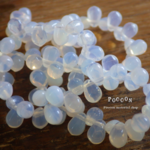 6*4mm opatik white ドロップ チェコビーズ 30個