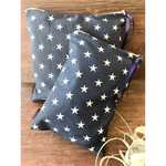 ☆星柄(スター)×ネイビー☆シンプルフラットポーチセット