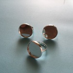 ミール皿付きリング台（シルバー/内径18mm/3個/真鍮）