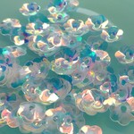 量り売り　お花の形のスパンコール　クリアABカラー　10g/約250個　P356