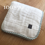 ６重ガーゼ＊ガーゼケット 100×70 生成  グリーン