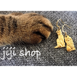 真鍮 アシンメトリーねこピアス