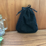 コットン レースの巾着✿ブラック　レギュラーサイズ