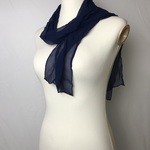 【藍染】スカーフ シルク 100% 絹 真紺♪S1