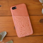 ALLブッテーロ iPhone6plus/6splus/7plus/8plus 1枚革スマホカバー カードケース付き（花柄）