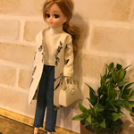 リカちゃん服 花柄ロング丈カーディガン