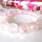 ☆愛と美の女神☆若さ☆健康☆高品質ＡＡＡ☆きらきらローズオーラ☆（オーラローズ）☆６４面カット☆　☆大珠１２ｍｍ☆　☆１７ｃｍ☆