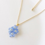 忘れな草の押し花  4輪ネックレス