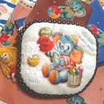 アンティークメリーボンボンふわふわぞうさんポーチ♥