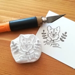 蝶ネクタイコーギーの for you はんこ