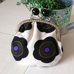  がま口 ポーチ  大きなお花　あめ玉 
