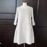 リネン　ボートネックチュニックワンピ