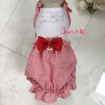 【犬服】チェックのバルーンワンピ👗
