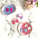 キャンディーカラー プチリボンゴム  ヘアクリップ 