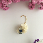 紫陽花とボタンフラワーのイヤーフック