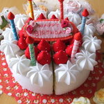 「minn373さまオーダー品♪」yumiko**フェルト☆お誕生日の日のホールケーキ（直径２０センチ♪）