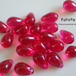 fuchsia pink ドロップ チェコビーズ 30個