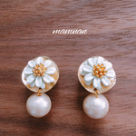 フラワー&パール イヤリング&ピアス
