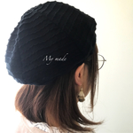 再6販:)大人サイズ『ふりふりレース』ニットのまるい帽子☆親子コーデ