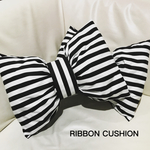 送料込【RIBBON CUSHION】color:black