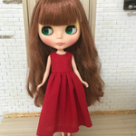 【送料無料】リカちゃん、ブライス シンプル赤ワンピース
