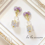 一点物♡夏のドライフラワー ピアス