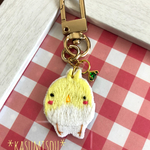おとぼけオカメインコの刺繍キーホルダー