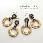 ラタンとウッド☆サークルピアス/イヤリング
