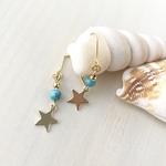 ターコイズと星のピアス