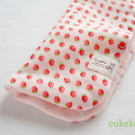 Strawberry jam🍓 ふわっふわの8重ガーゼ ハンカチ  ピンク 20cm いちご