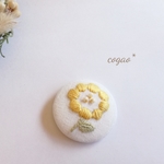 送料無料♥くるみボタン※刺繍ヘアゴム★コットンパール*北欧*ナチュラル