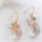 天然石　オレンジクォーツピアス