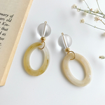クリア×アクリルフープピアス／イヤリング