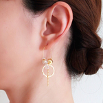 swarovski×gold×クリア大人フープピアス