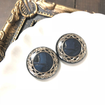 エレクトリックネイビー23mm2個アンティークボタンセット＊ジャパンヴィンテージ