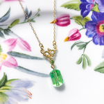 vintage スワロフスキー ウランガラス ネックレス
