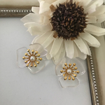 クリア×ゴールド✱フラワーピアス