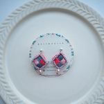 【5/15new】刺繍のピアス/イヤリング【フラミンゴ】