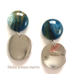 earth color×silverラウンド ピアス/イヤリング