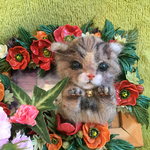 羊毛フェルトキジトラ猫の赤ちゃんブローチ