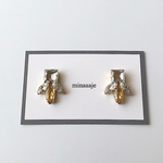 ¥800→¥500イエロー×クリアビジュー＆パール