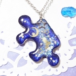 ☆宇宙のパズルピース～海と人魚～宇宙塗りレジン～☆