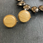 カーキ色アンティークボタンのイヤリング【SALE】