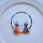 【5/19 再販】アラビアンナイト（ネイビー）【刺繍のピアス/イヤリング】