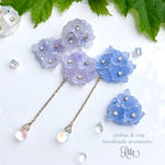 紫陽花のアシンメトリーピアス〜2カラー〜