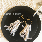 ふわふわのフリンジピアス／イヤリング✩︎⡱